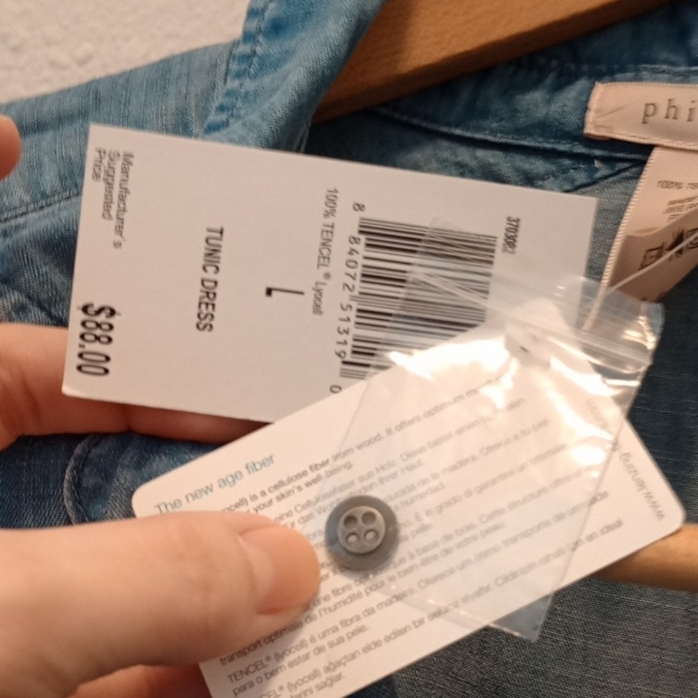 Light Blue TENCEL® Denim Shirt Dress by Philosophy - Picture 4 of 7